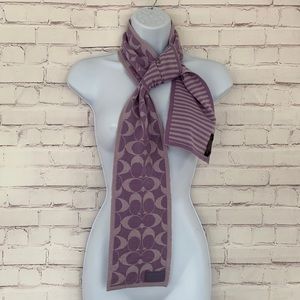 Coach merino wool purple scarf